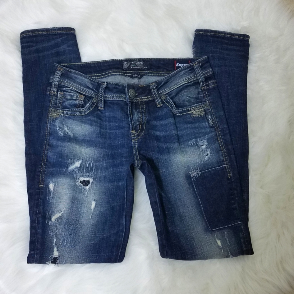 Silver Aiko Skinny Jeans